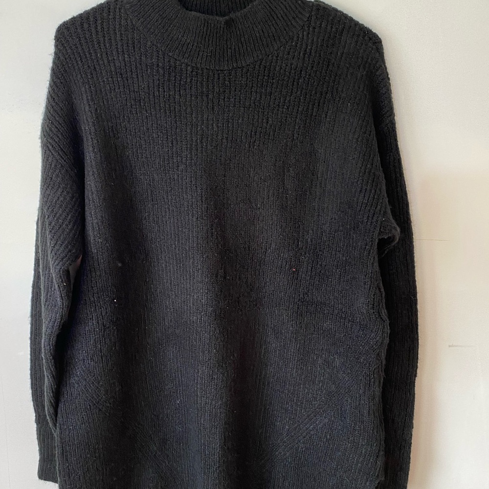 NWT Mock Neck Ribbed Long Tunic Sweater/ mini dress